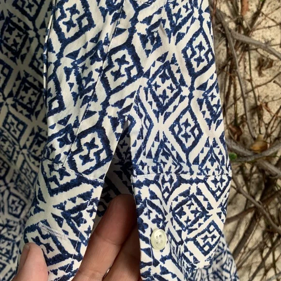 The Shirt by Rochelle Behrens Navy and White Geometric Dress - Picture 6 of 11